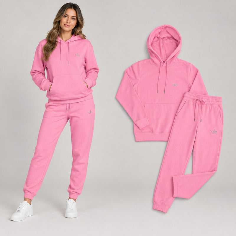 Alo Pink Hoodie & Jogger Set
