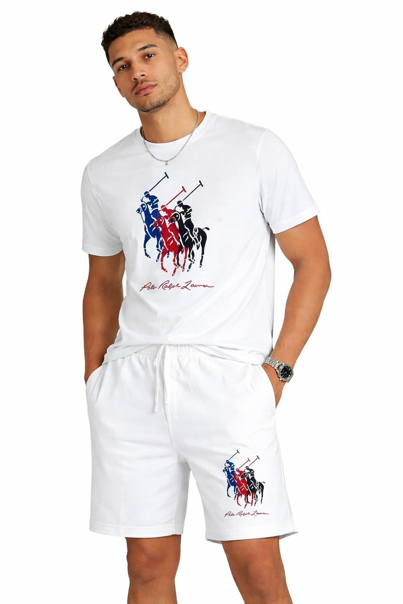 Polo Ralph Lauren White Multi-Pony Short Set