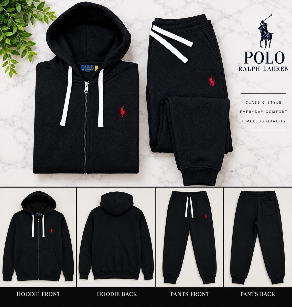 Polo Ralph Lauren Black Sweatsuit Set