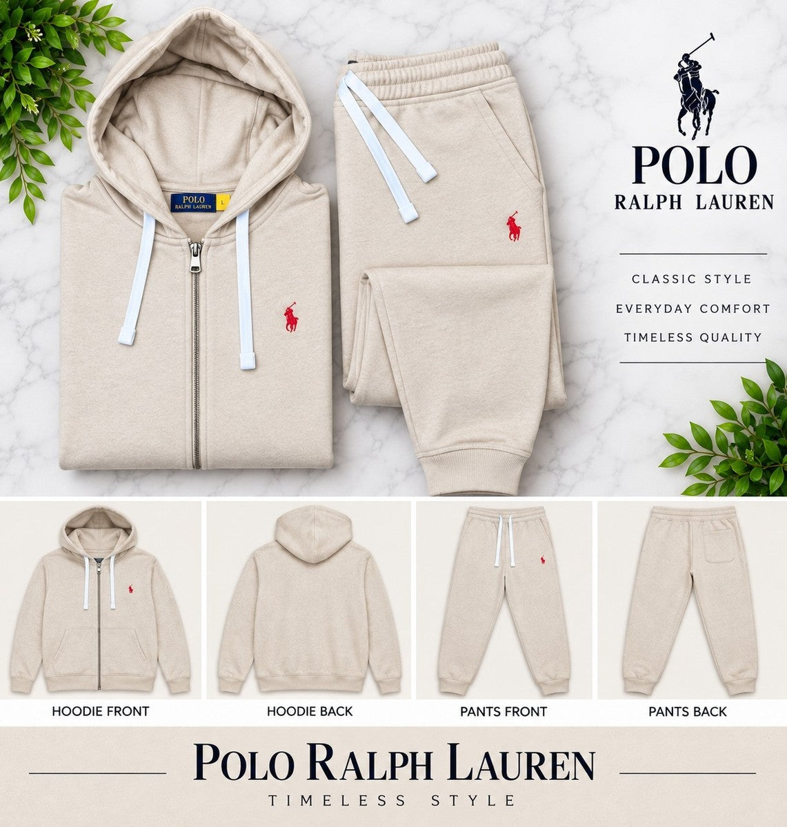 Polo Ralph Lauren Cream Sweatsuit Set