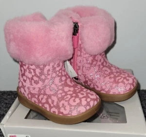 UGG Jorie II Glitter Leopard Genuine Shearling Boot (Size 0/1)