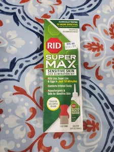 Rid Super Max Sensitive Lice Eggs Removal Kit with Comb Sealed Box
