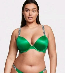 Victoria's Secret Shine Strap in Verdant Green Size 38D
