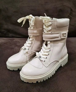 Guess Ivory Combat Boots (Size 6)