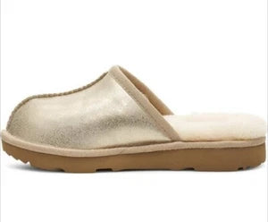 NWT UGG Toddler Keegan Metallic UGGplush Faux Fur Lined Slipper Size 11
