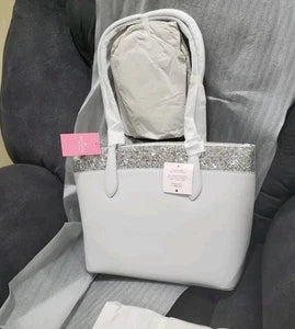 Kate Spade New York Flash Glitter Grey Tote