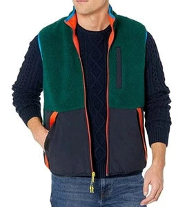 Tommy Hilfiger Mens Biotanical Green Hiker Sherpa Full Zip Vest NWT (Size Med)