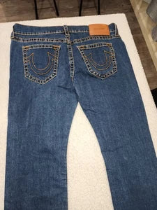 True Religion Straight Leg RICKY NO FLAP BIG T Jeans Classic Indigo Men’s 38