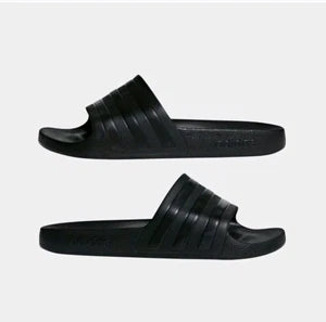 Adidas Men's Adilette Aqua Black Slides NIB (Size 10)