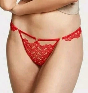 Victorias Secret Dream Angels Sweetheart Lace V-String Thong Panty (Size XL)