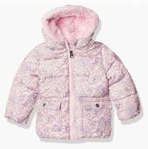 Jesica Simpson‎ Floral Print Faux Fur Lined Puffer Jacket (12 Monthes)